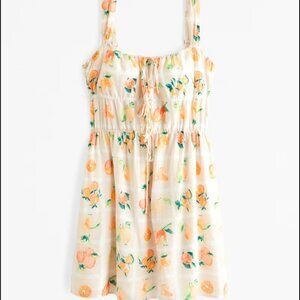 A&F Orange Pattern Tie Front Dress